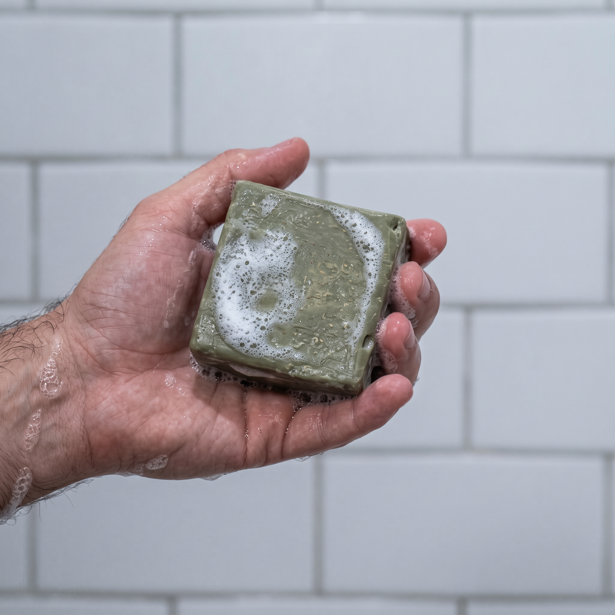 Sabonete natural Frescor da Mata com flocos de aveia